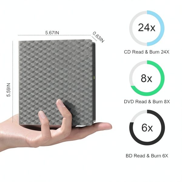 External Blu-ray Drive Yaeonku Portable USB 3.0-3