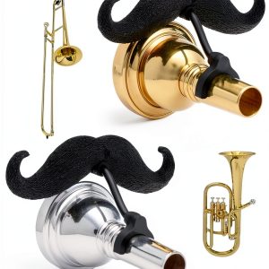 Brasstache Clip On Mustache Gold XL for Tuba Trumpet Trombone-0